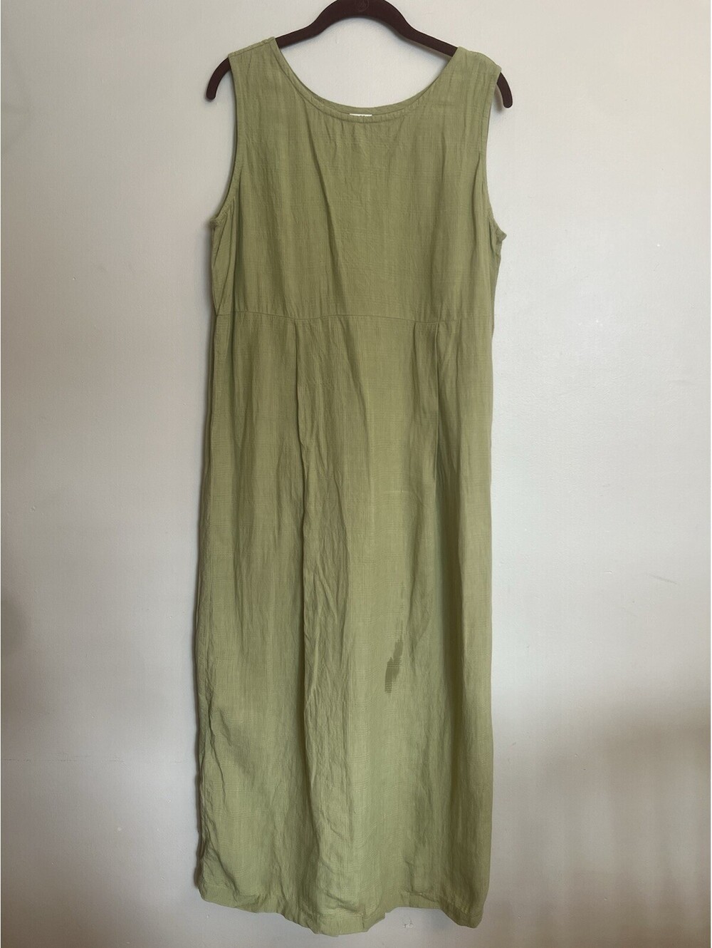 Green Eileen Fisher Woman’s Sleeveless Maxi Linene Blend Dress size Medium